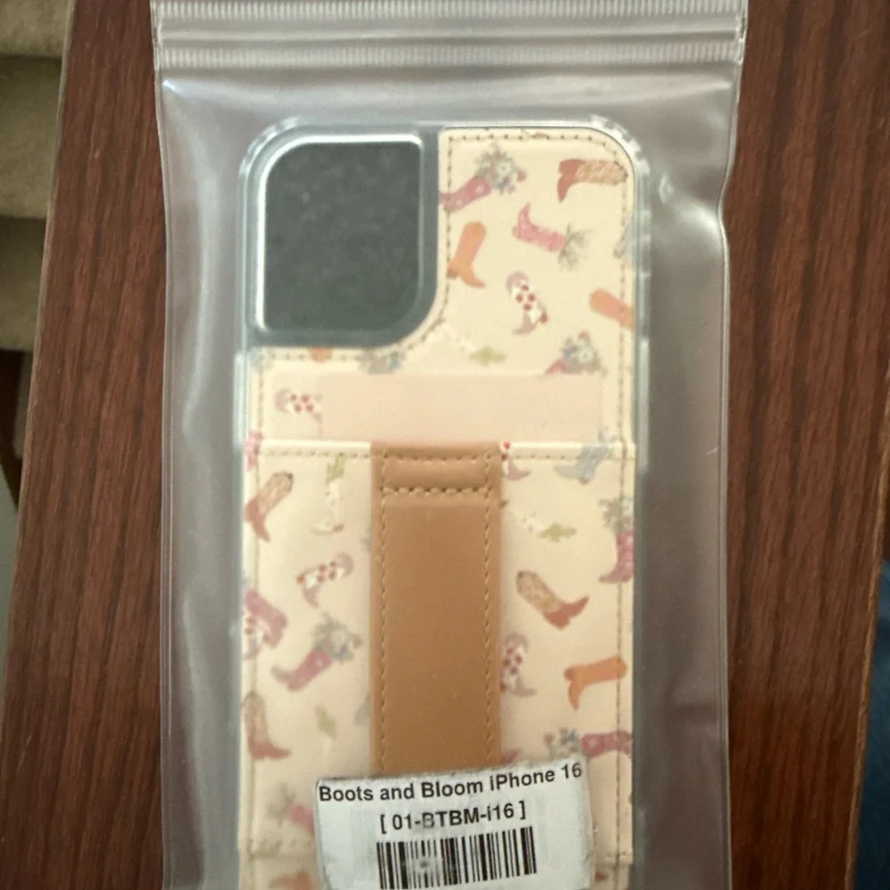Walli iPhone 16 Plus  Western Print Phone Case with Card Pocket